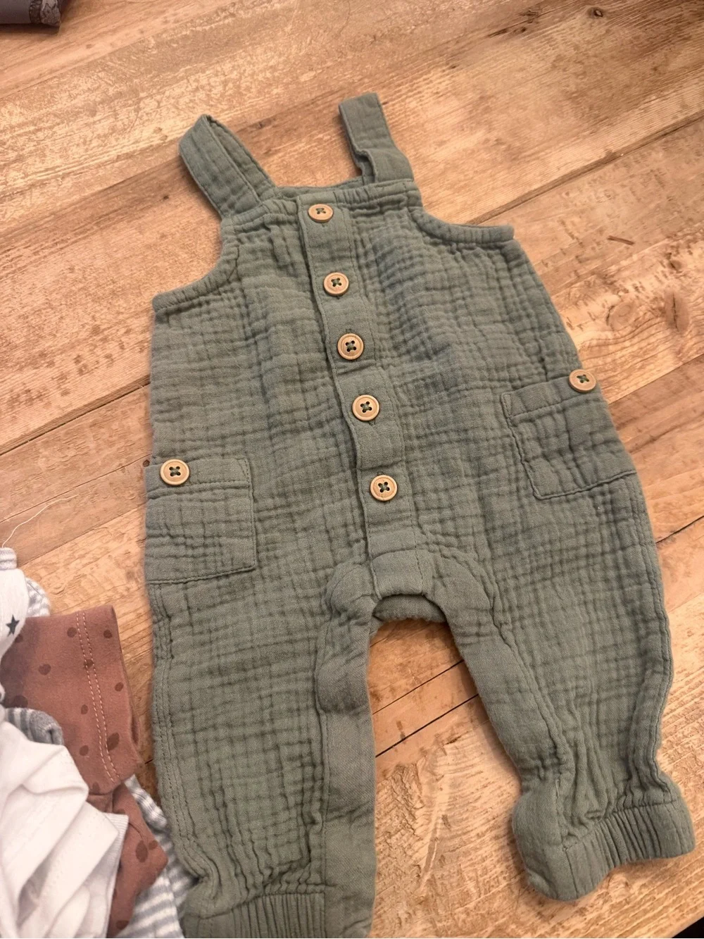 Neutral Striped and Solid Baby Onesie Set - Soft Blue, White, Cream & Green